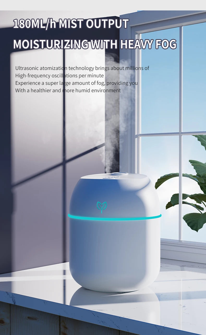 MistMini USB Desktop Air Humidifier – 220ml with Aroma Function