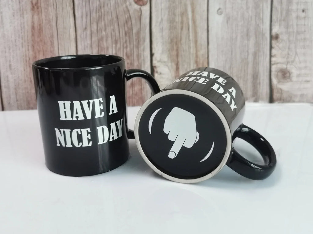Middle Finger Funny Ceramic Coffee Mug – Novelty Anime Gift Cup
