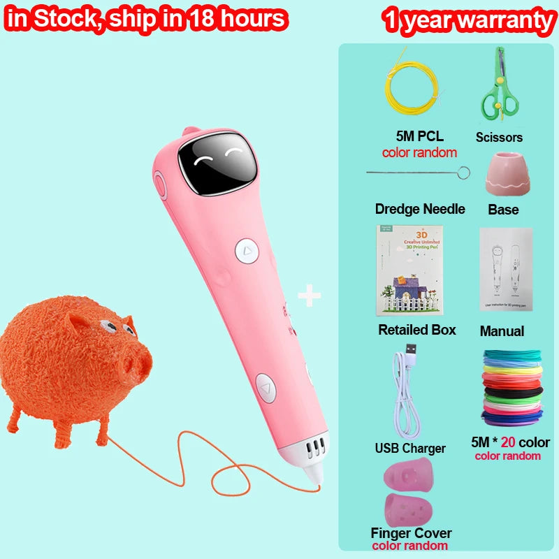 SafePen Low Temperature 3D Pen – 1.75mm PCL Filament for Kids & Beginners