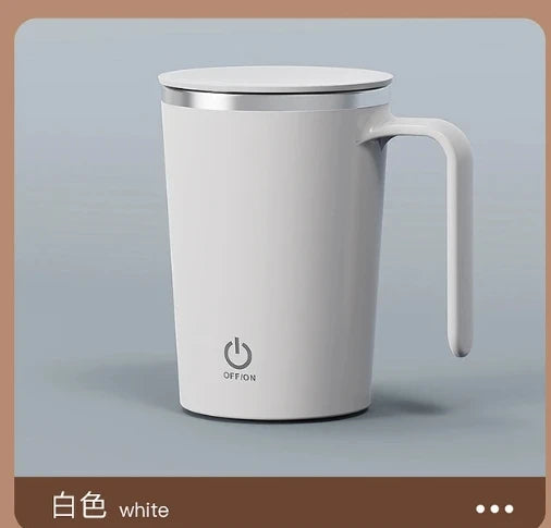 SpinSip Self-Stirring Magnetic Stainless Steel Mug – Auto Mixing Coffee Cup
