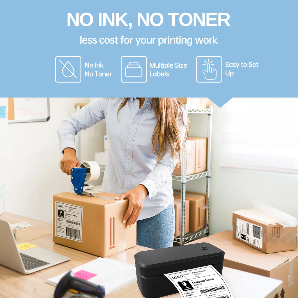 Marklife X4 Portable Bluetooth Thermal Label Printer – Auto-Detect 4x6 Shipping Printer for Small Business