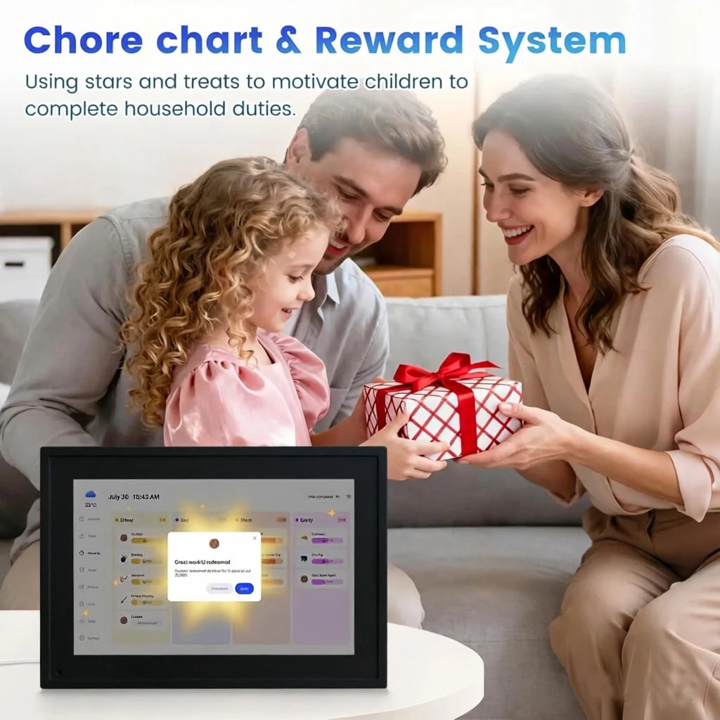 FotoFrame 10.1" Smart Digital Calendar & Photo Frame – Touchscreen Family Organiser with Voice & Auto-Rotate