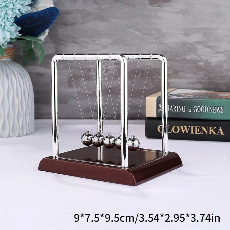 Metal Newton Pendulum Newton Cradle Balance Steel Balls Pendulum Ball Decor Home Decoration Physics Science Pendulum〔Nest〕