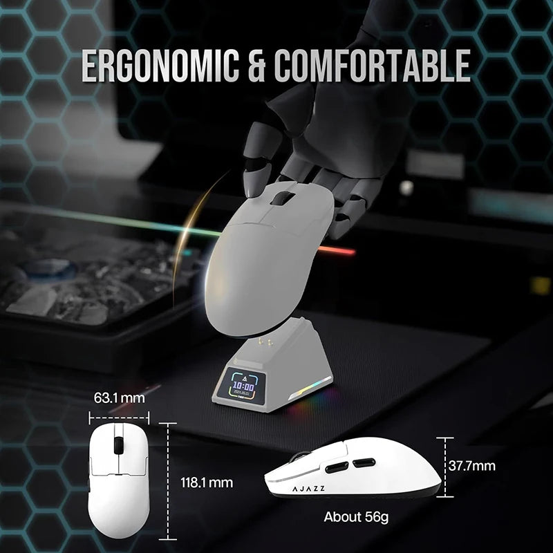 AJAZZ AJ159 APEX Wireless Gaming Mouse – PAW3950, RGB & Magnetic Charging