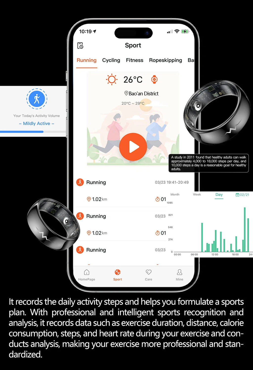 NOYAFA Smart Ring – Heart Rate, Blood Oxygen & Multi-Sport Health Monitor