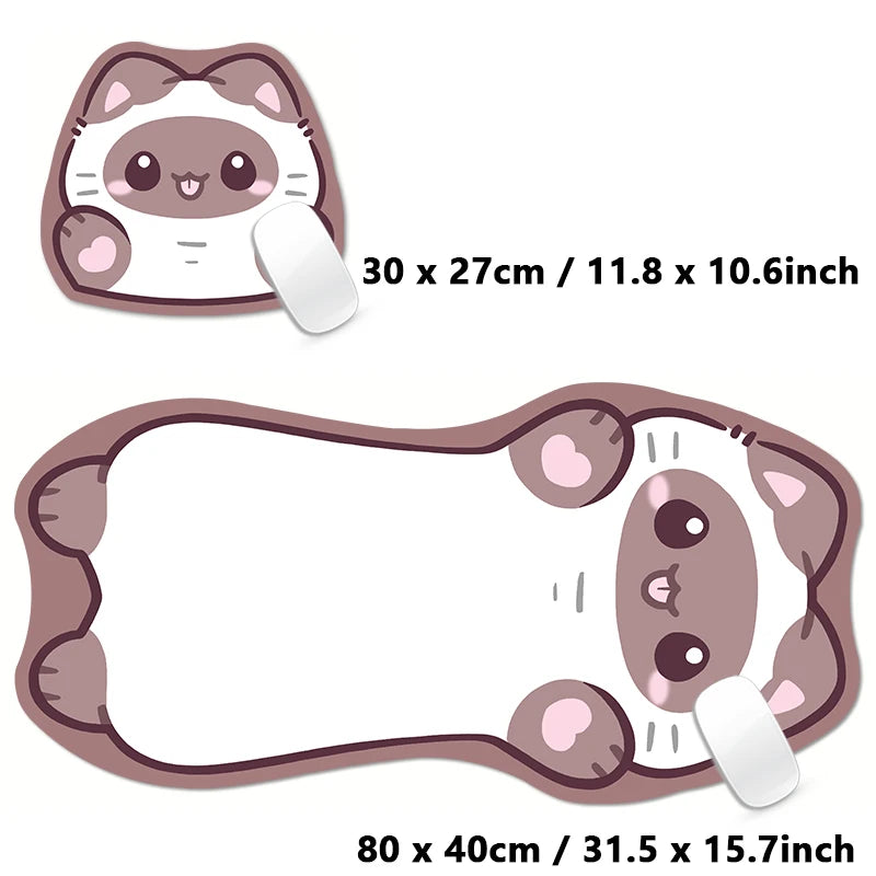 Kawaii Tortoiseshell Cat XXL Desk Mat – Pink & Black Cute Kitty Mouse Pad