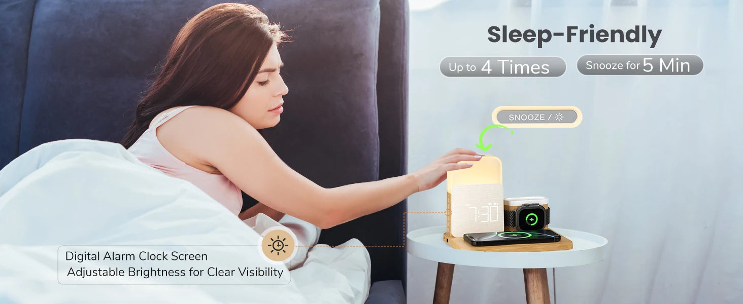 MagClock 7-in-1 MagSafe Alarm Clock – Wireless Charging for iPhone, Watch & AirPods