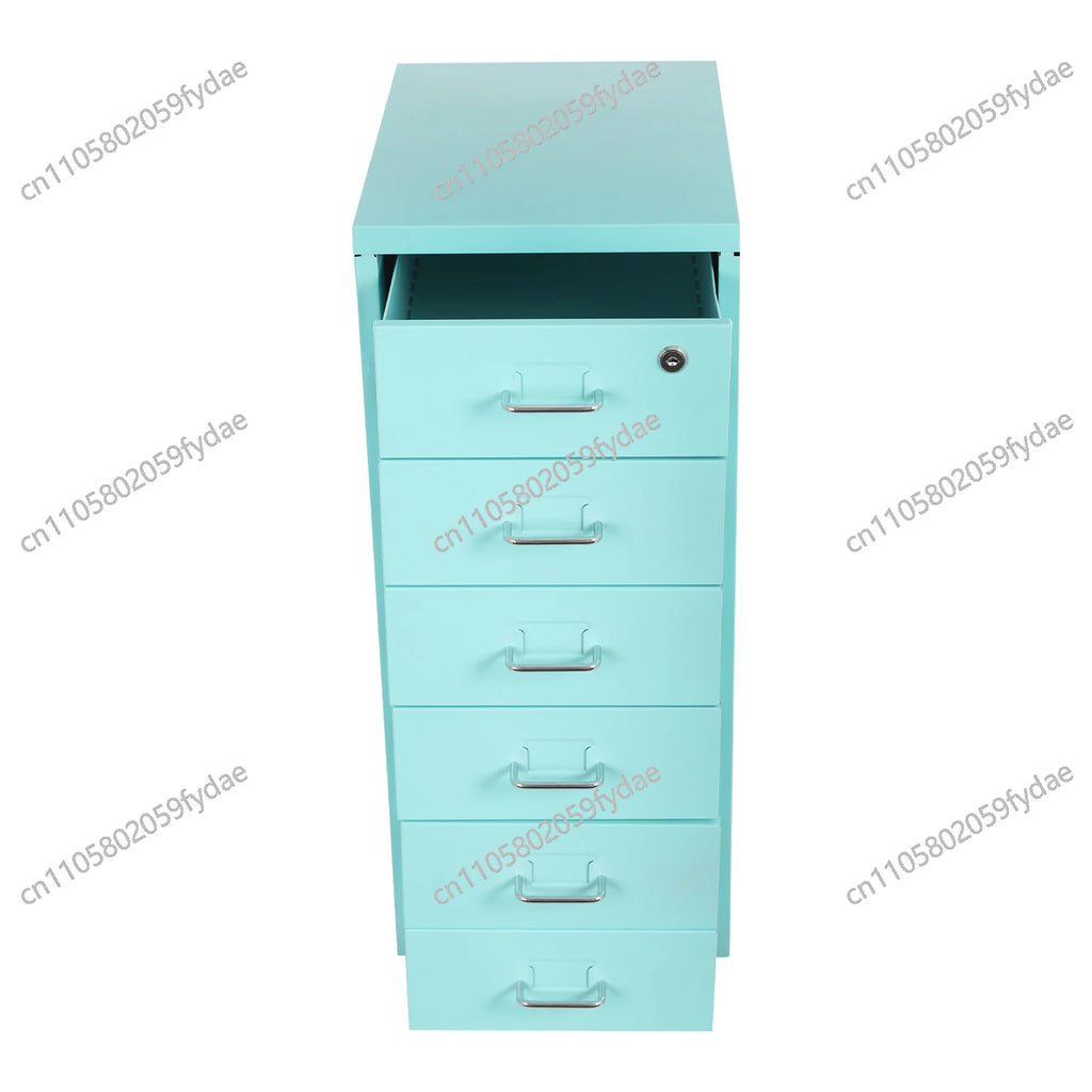 6-Tiers: Vertical File Cabinet,Cold-Rolled Steel Metal File Cabinet  Filing Cabinet Blue in the Office, Study