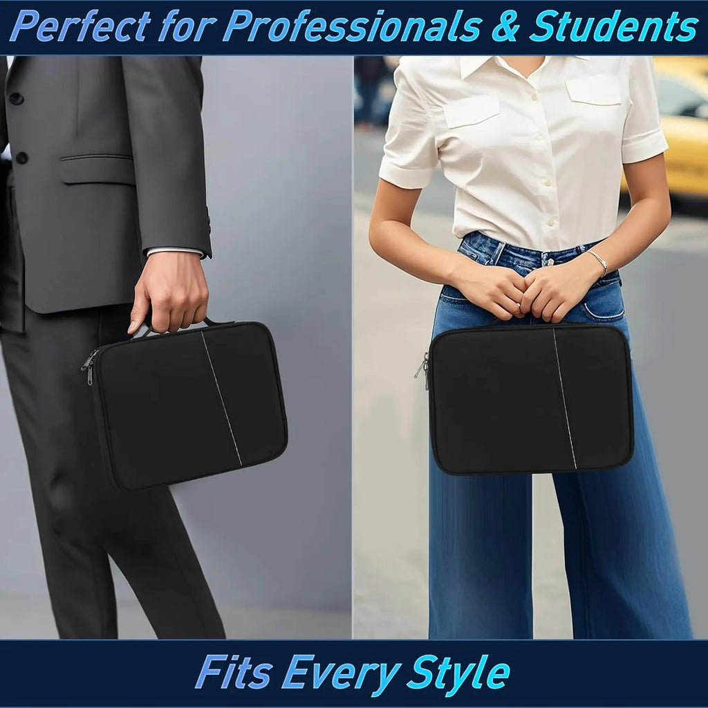 Tablet Sleeve Case with Handle – Fleece-Lined Waterproof Travel Bag with Accessory Pocket