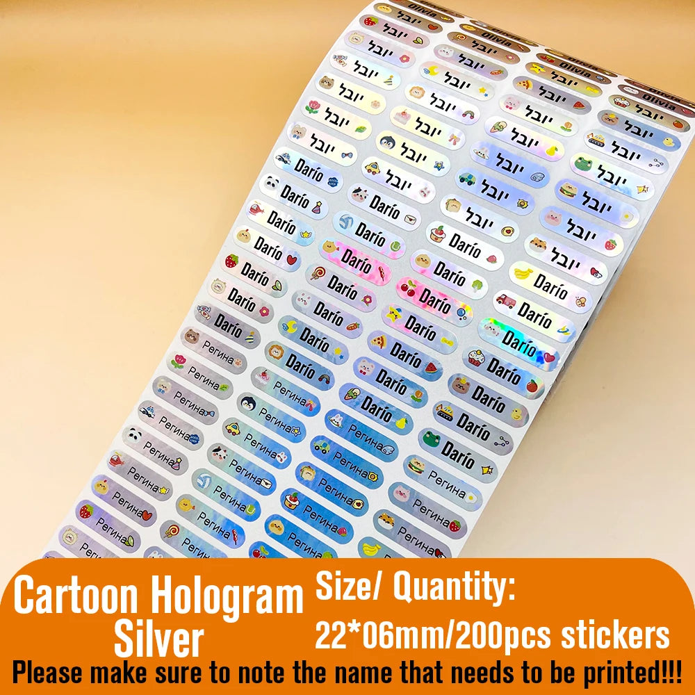 NameTag Kawaii Waterproof Custom Name Label Stickers – Personalised School & Bottle Decals