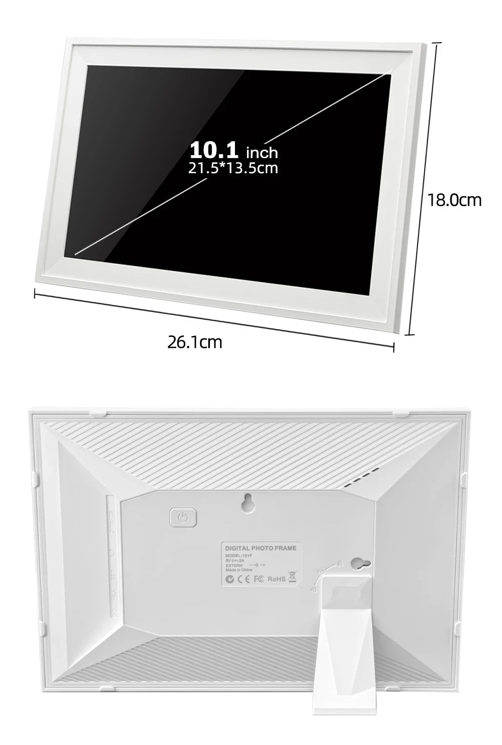 FotoFrame 10.1" Smart Digital Calendar & Photo Frame – Touchscreen Family Organiser with Voice & Auto-Rotate