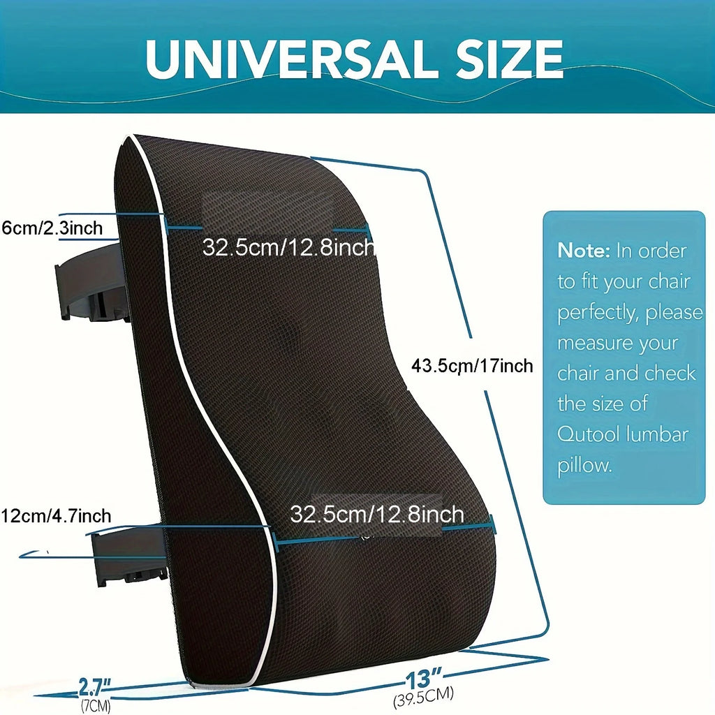 LumbarPro Ergonomic Memory Foam Lumbar Support Back Cushion