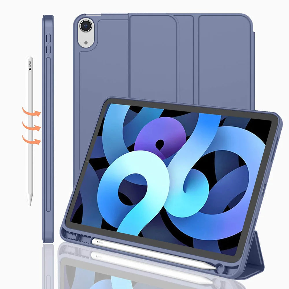 iPad Protective Case – Full-Cover Anti-Drop Silicone Shell with Pen Slot (9.7" & 11")