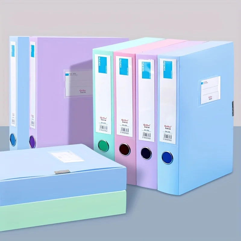 4pcs of Office Meeting File Boxes in A4 Size, Morandi Style, for Organizing Accounting Vouchers And Personnel Records