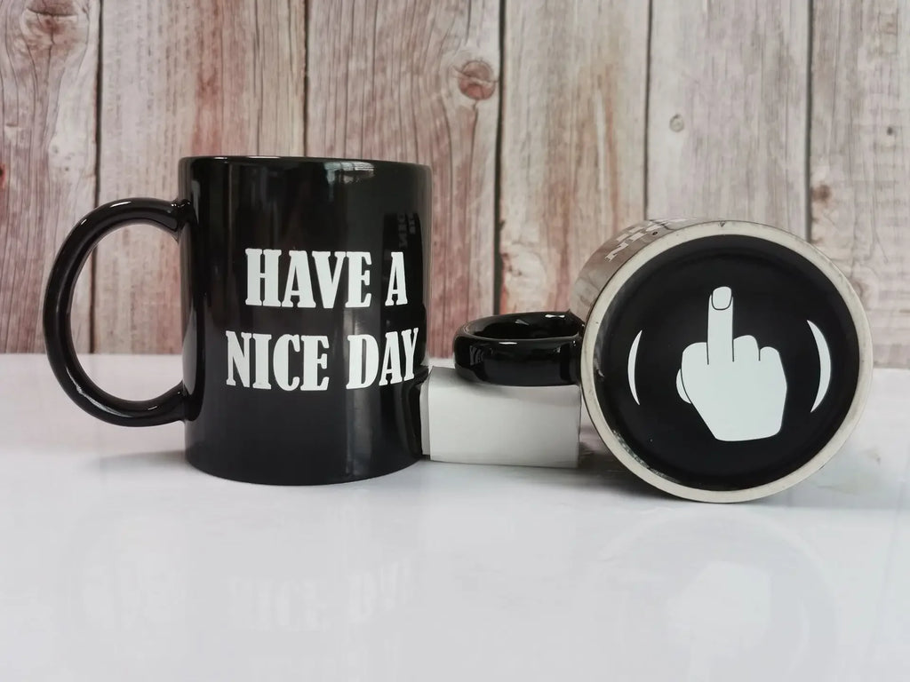 Middle Finger Funny Ceramic Coffee Mug – Novelty Anime Gift Cup