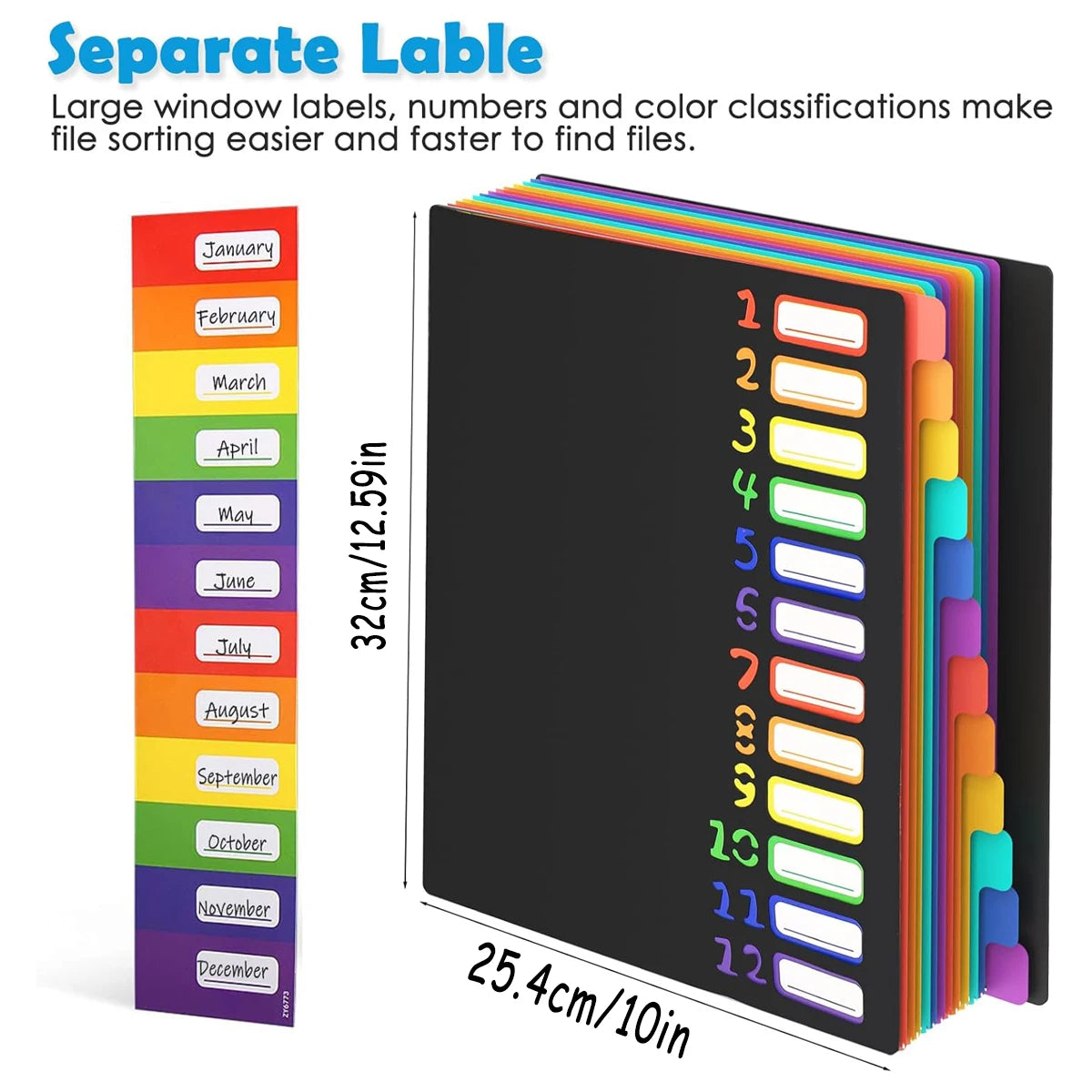 ColorMonth A4 File Folders with Monthly Dividers – Colour-Coded Calendar System