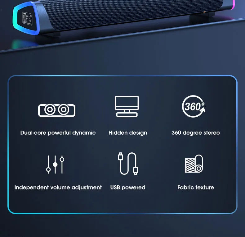 SoundBar 4D Pro – Wireless Bluetooth Speaker with Subwoofer Bass for PC & Laptop