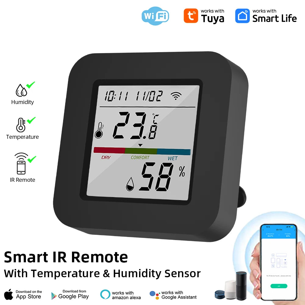 Tuya Smart Universal IR Remote – WiFi, Temperature & Humidity Sensor