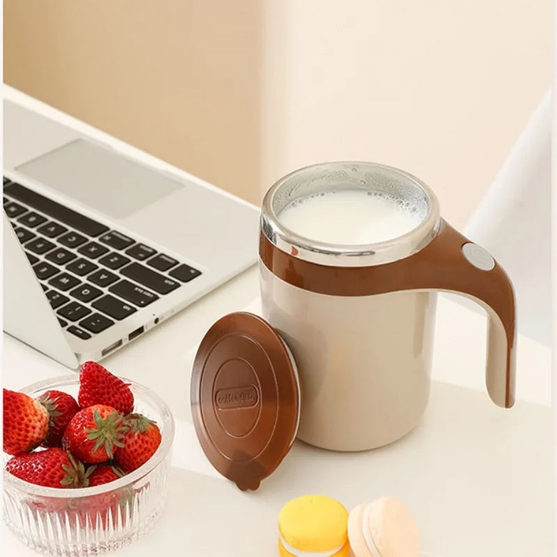 Self-Stirring Coffee Mug – Rechargeable Electric Mixing Cup (No Spoon Needed)