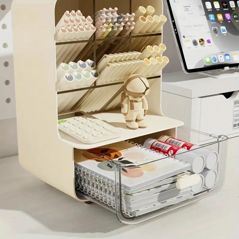 StackDesk Multi-Layer Desk Organiser – Large Capacity Pencil Holder & Storage Box