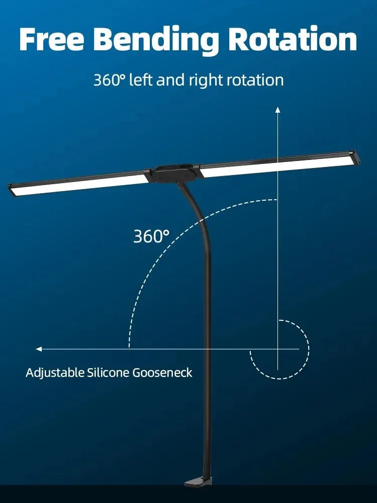 Double Single Head Led Clip Desk Lamp Dimmable Computer Table Lamps Monitor Light Architect Table Lamp for Office Reading Lights