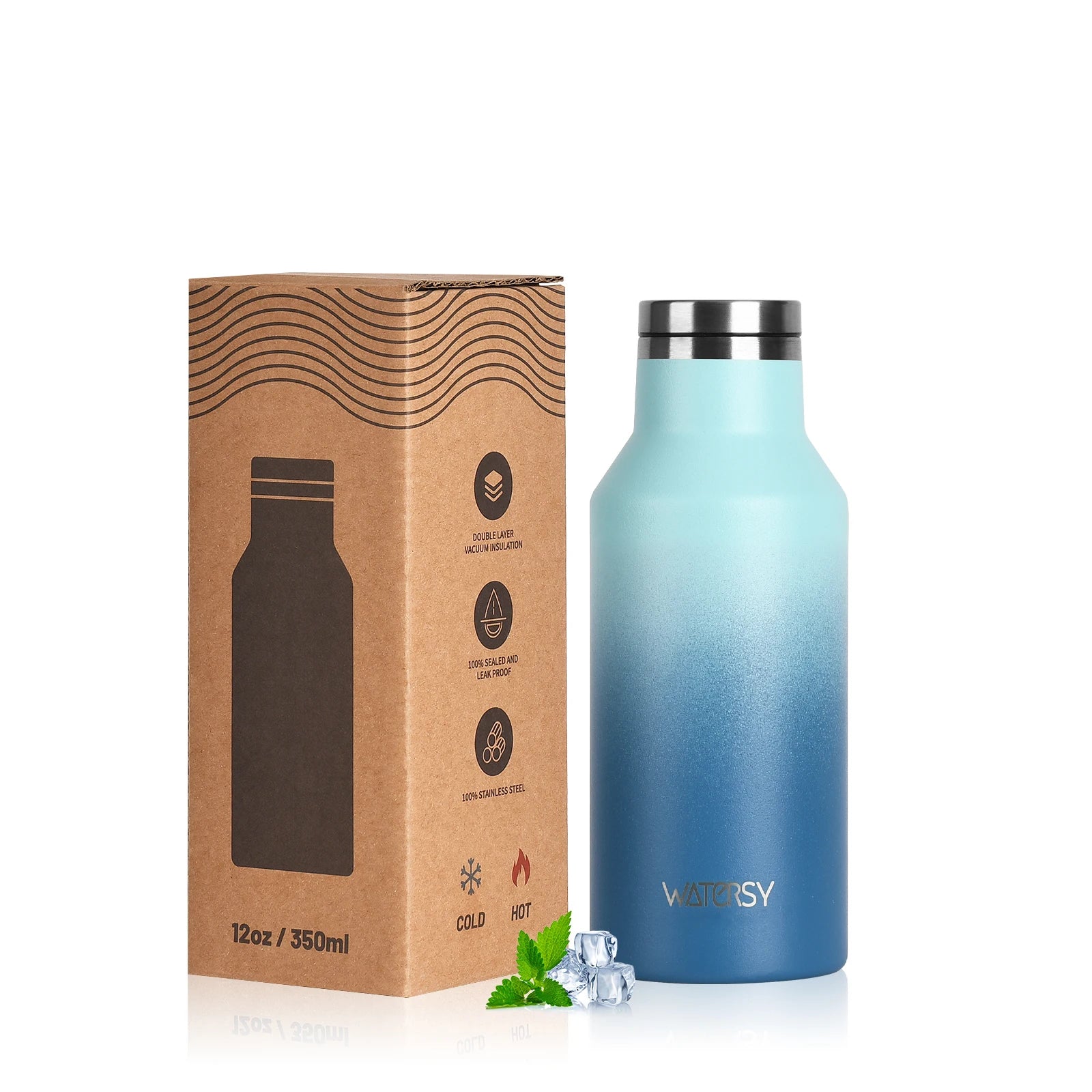 WATERSY Stainless Steel Thermal Cup – 350ml / 500ml, Vacuum Flask for Coffee & Sport