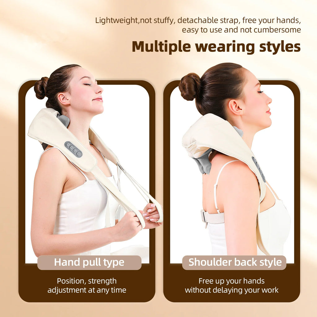 Foreverlily 26W Brushless Neck & Shoulder Kneading Massage Shawl – Wireless