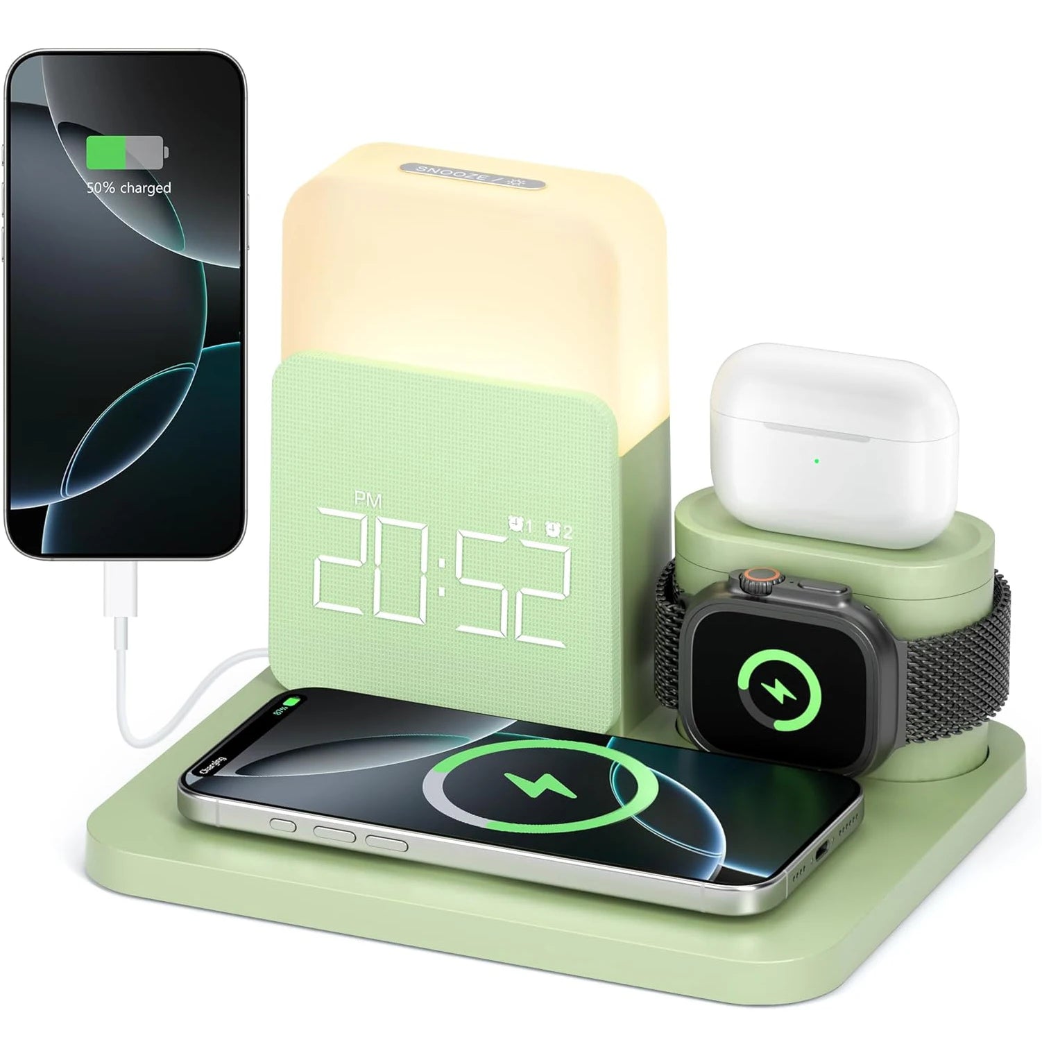 MagClock 7-in-1 MagSafe Alarm Clock – Wireless Charging for iPhone, Watch & AirPods