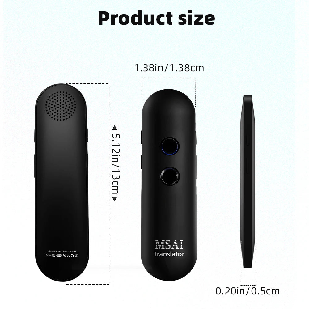 MSAI T4 Smart Voice Translator – 131 Languages, Photo Translation & Bluetooth