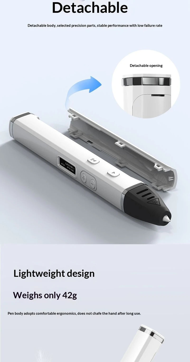 Lenovo 3D Pen – OLED Display, DIY Scribble Pen with PLA Filament