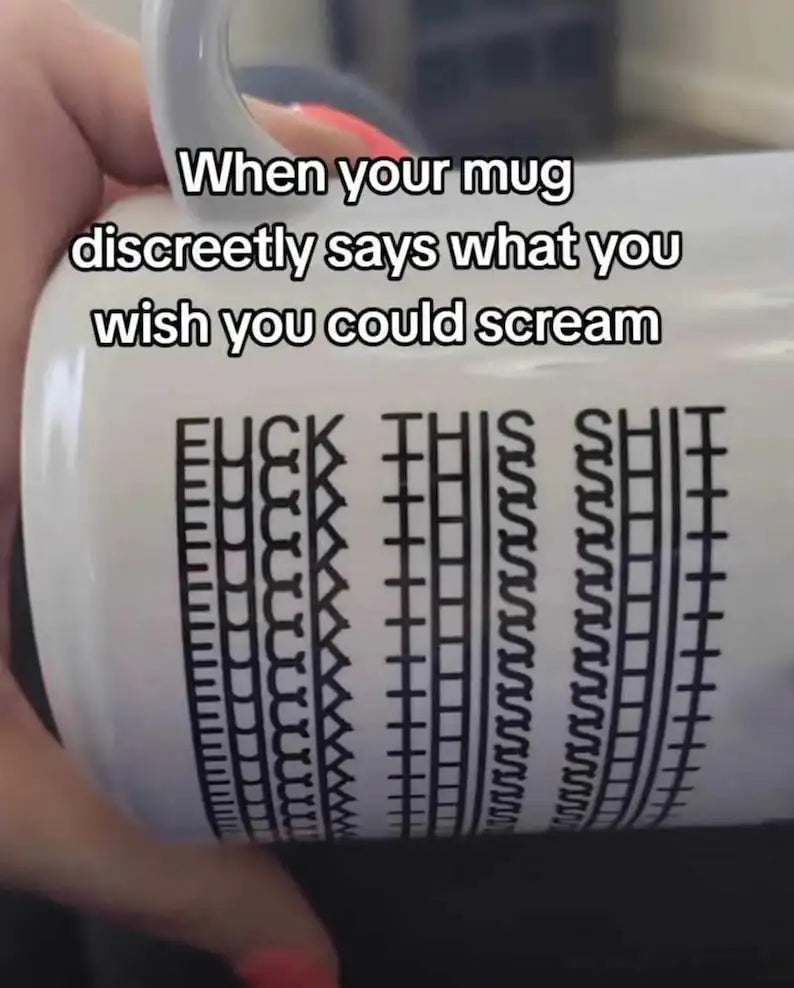 Hidden Message Coffee Mug – Funny Passive Aggressive Office Cup with Secret Swear Word Reveal