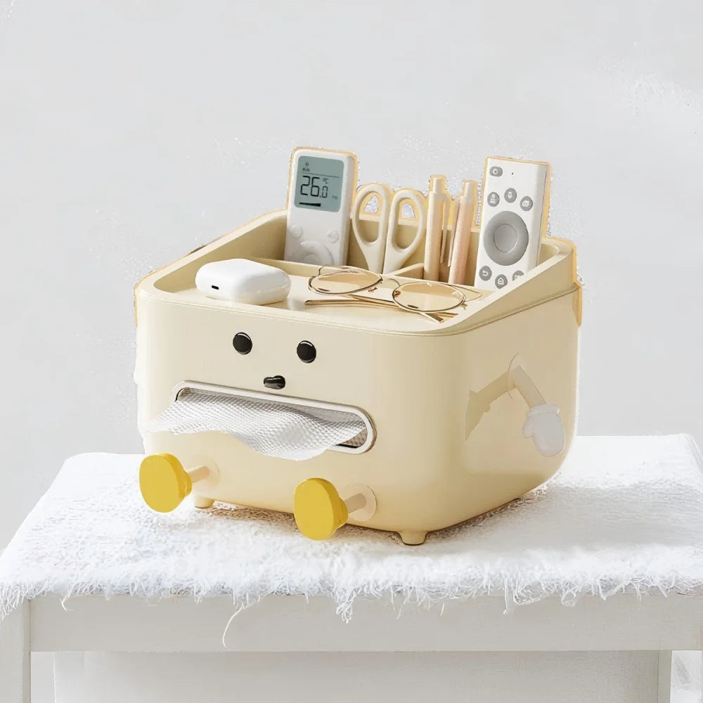 Back To School Paper Towel Box Household Living Room Bedroom Bedside Multi-function Student Dorm Desktop Organizer Box