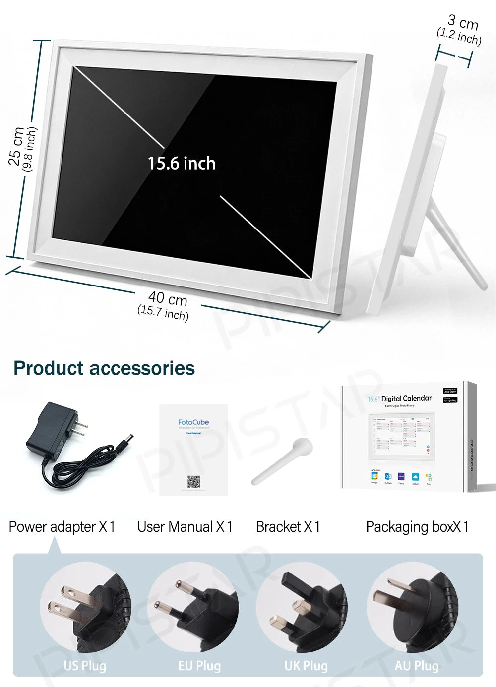 FamilyBoard 15.6" WiFi Smart Digital Calendar & Chore Chart – HD Touchscreen Family Planner