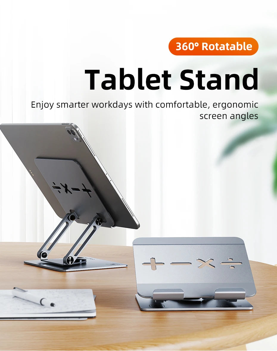 CABLETIME 360° Rotation Tablet Stand for iPad Adjustable Aluminum Foldable Desktop Stand Holder For Ipad Pro/Air/Mini Switch2 1