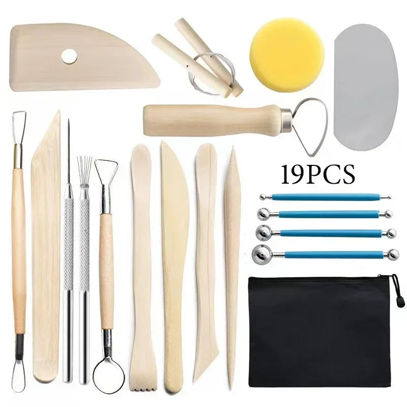 ClayKit Pottery & Clay Sculpting Tools Set – 5 to 61 Pieces with Carry Case