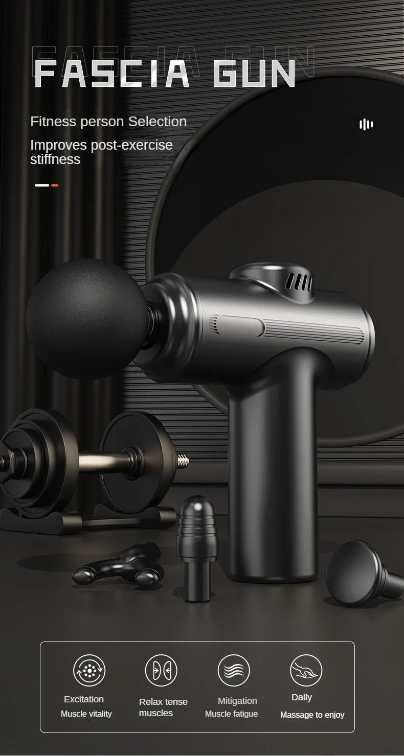 MiniGun USB Electric Massage Gun – Mini Deep Tissue, 8 Heads for Body & Face