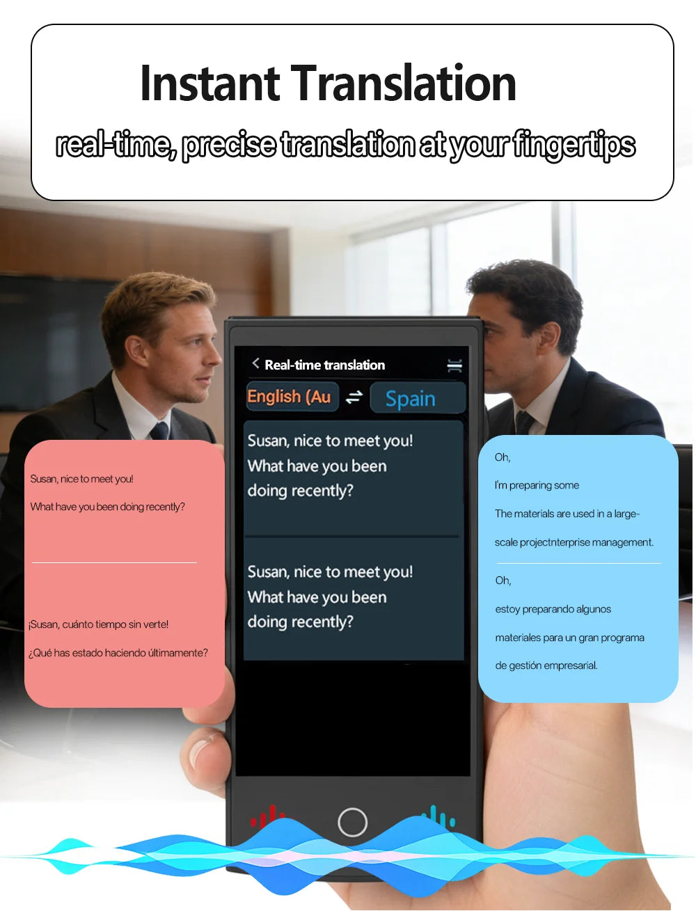 TravelTalk T26 AI Translator – 160 Languages, ChatGPT, Real-Time Business Translation