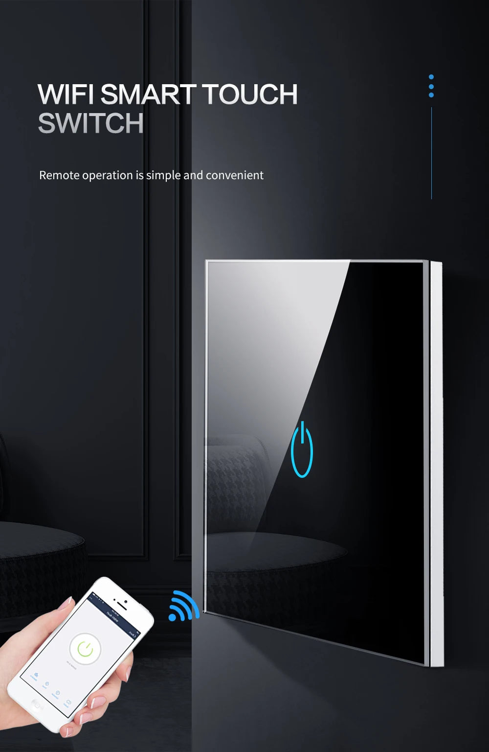 BONDA Smart Switch Alexa RF433 No Neutral Tuya Control Works With Google 1/2/3 Gang Smart Life Home Light WiFi Touch Switches 86