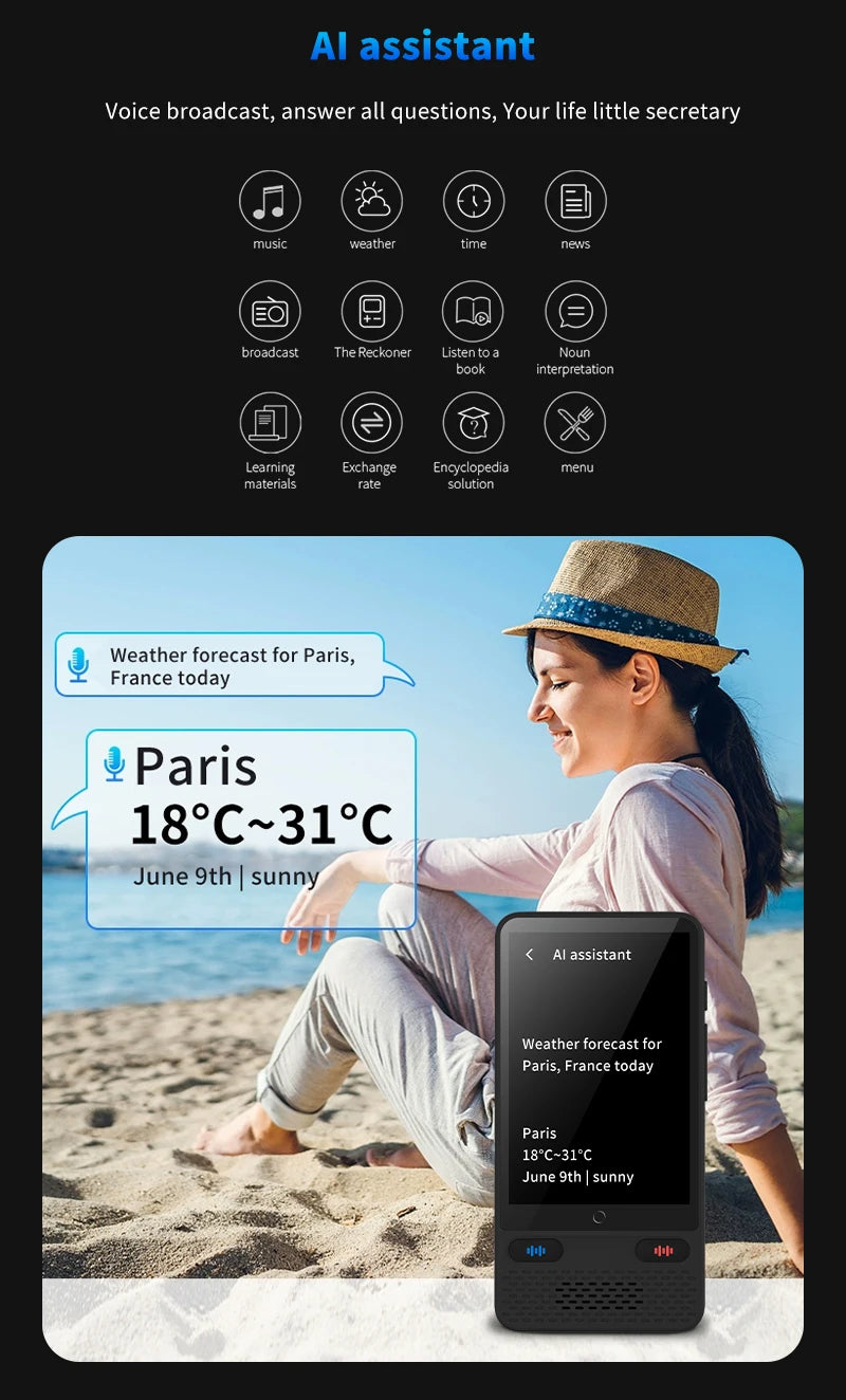 LinguaAI Voice Translator Device – 138 Languages, ChatGPT & Real-Time Two-Way