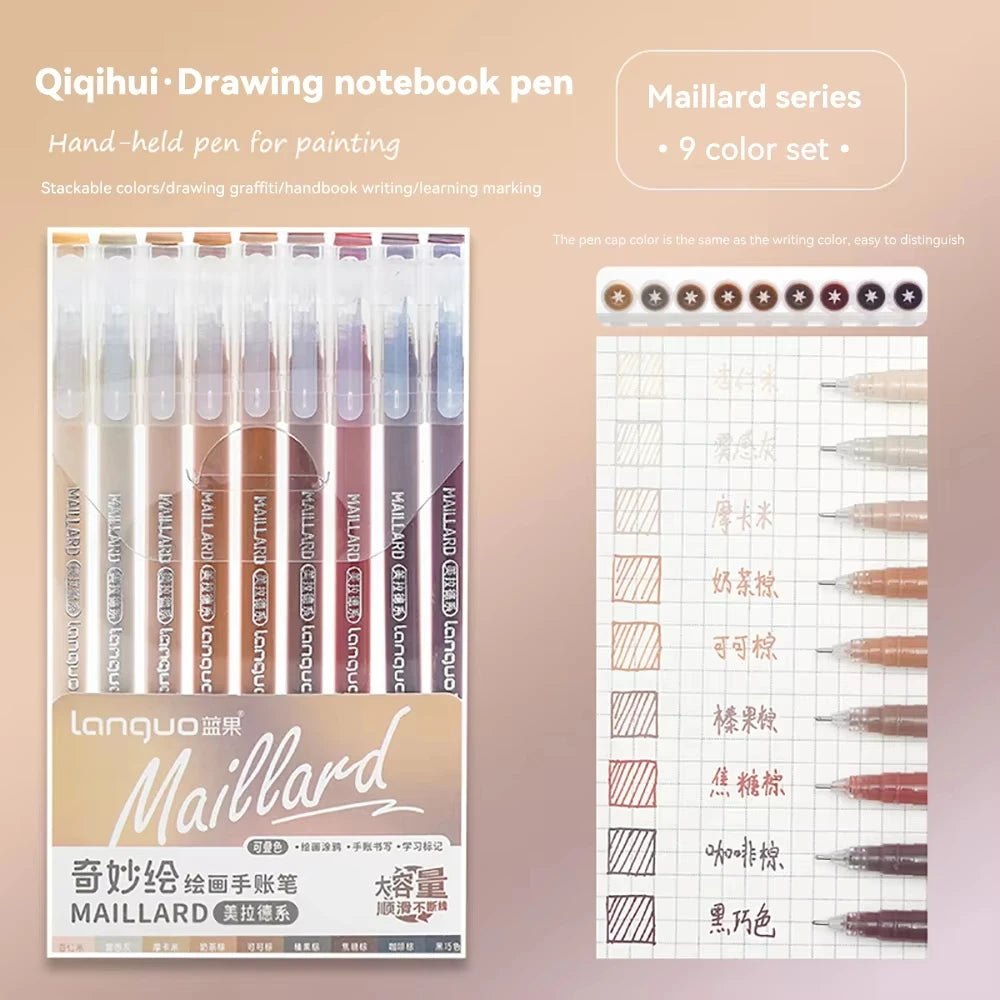 Languo 27-207 Colour Gel Pen & Marker Drawing Set – Student DIY Art Pens
