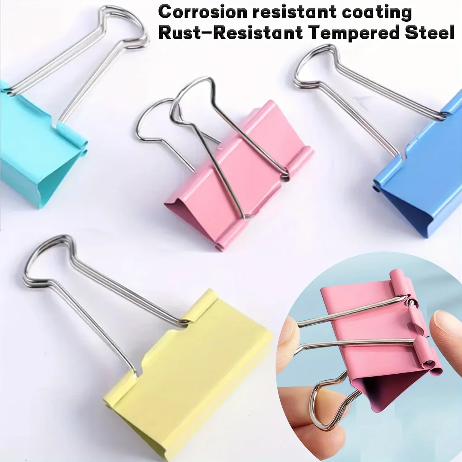 ClipStack 48-Pack Multicolour Metal Binder Clips