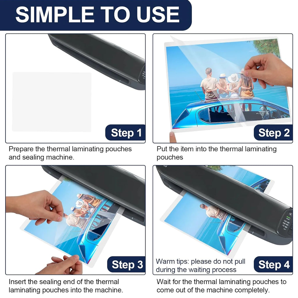 100-Pack A4 Thermal Laminating Sheets – 50 Mic Clear Round-Corner Pouches (8.7” x 12.7”) | Crystal Clear Document Protection Film for All Laminators