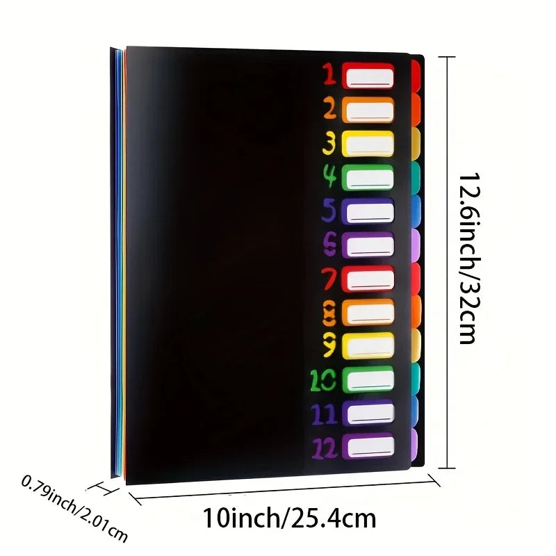 MonthlyFile A4 Colour-Coded Folder with Monthly Dividers – Document Organiser