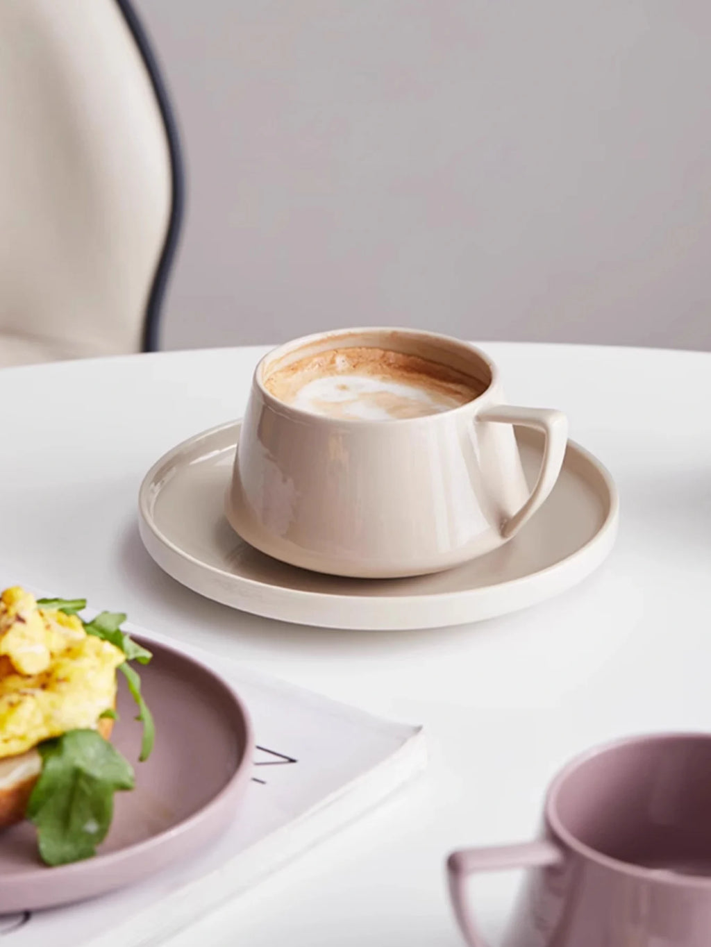 SaucerSip 320ml Ceramic Coffee Cup & Saucer – Elegant Office Tea Set