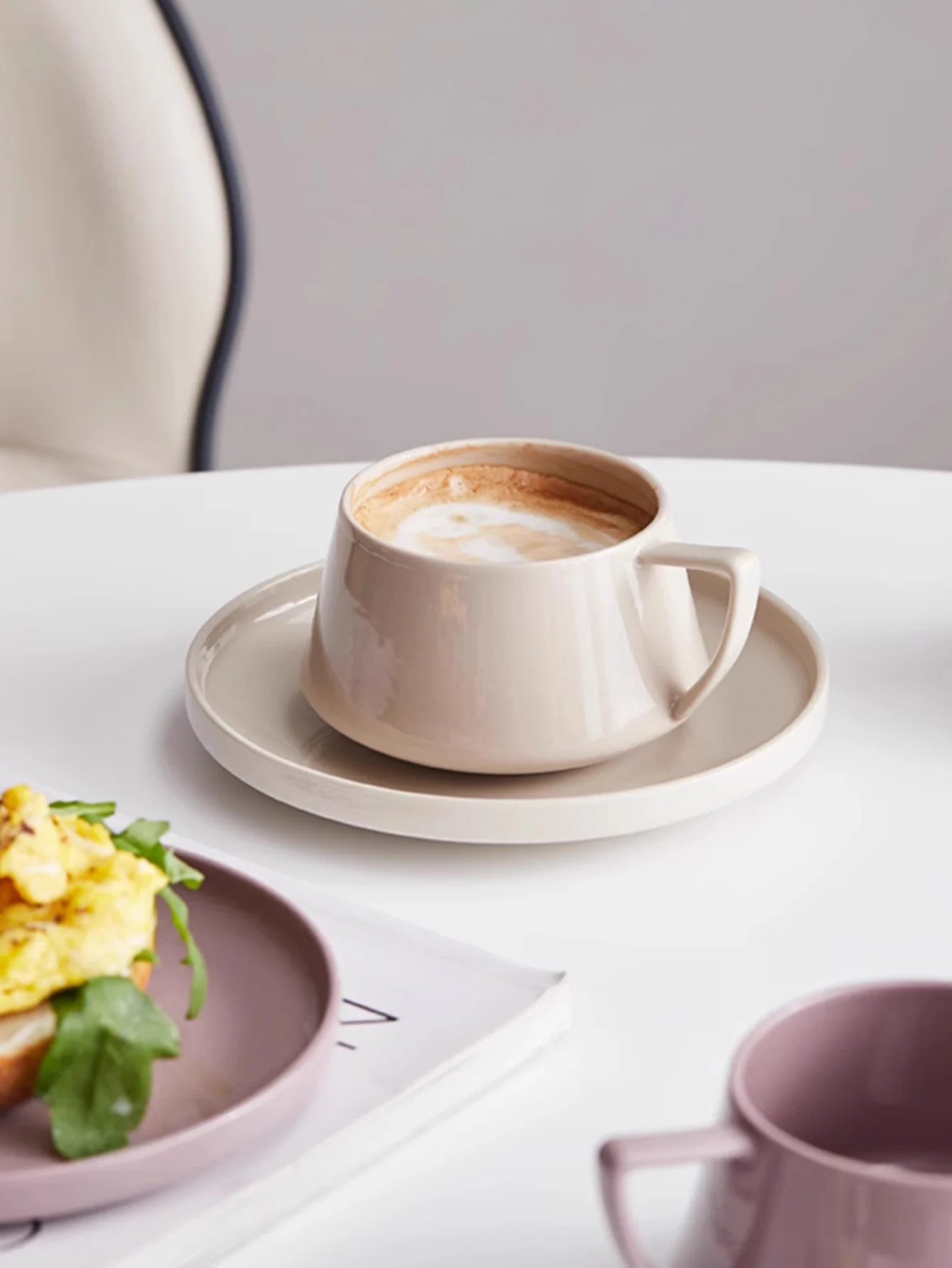 SaucerSip 320ml Ceramic Coffee Cup & Saucer – Elegant Office Tea Set