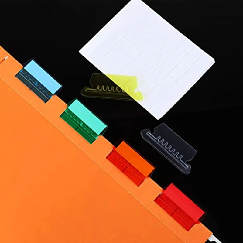 ClearTab 10-Pack Coloured Hanging Folder Tabs with Inserts – 2 Inch Plastic