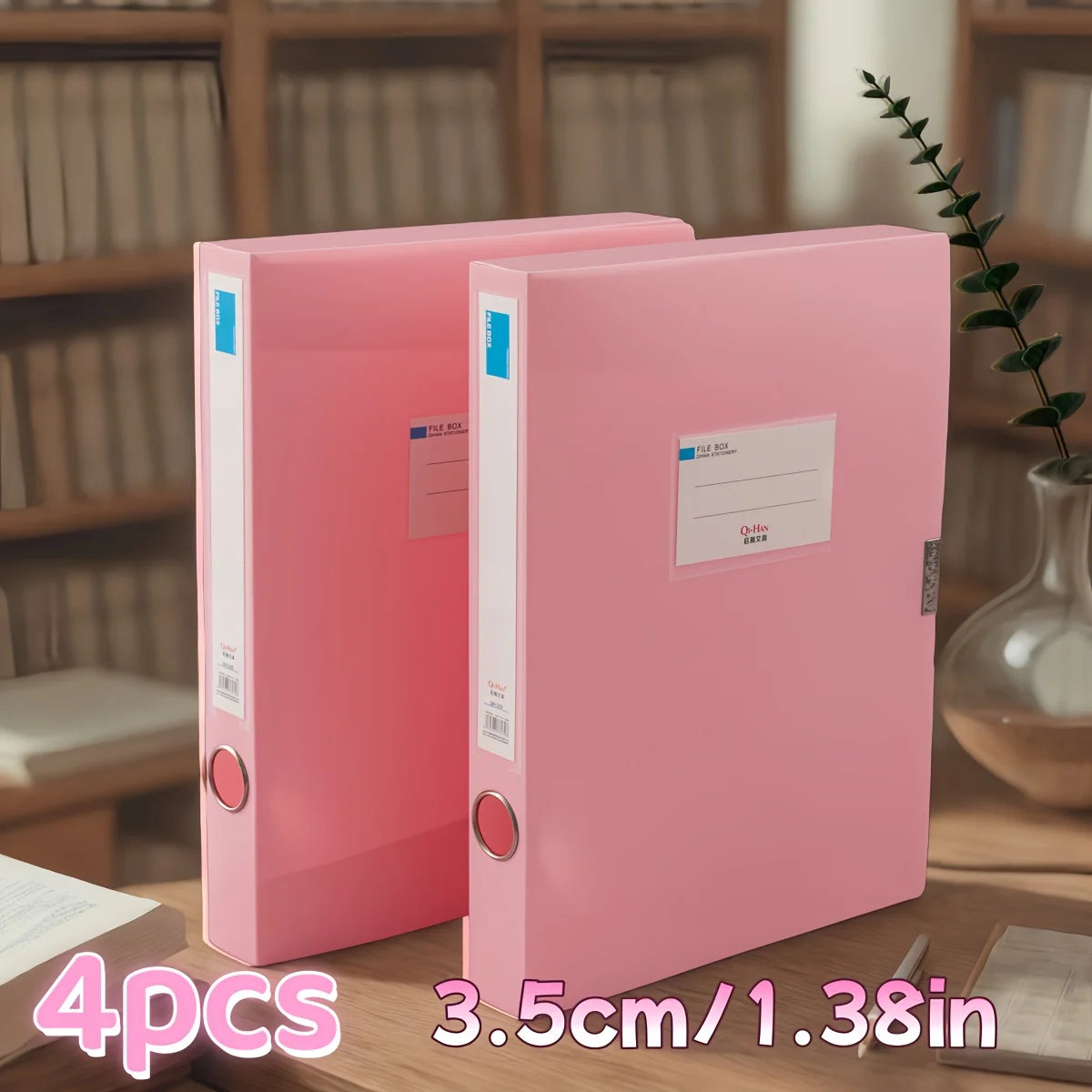 4pcs of Office Meeting File Boxes in A4 Size, Morandi Style, for Organizing Accounting Vouchers And Personnel Records