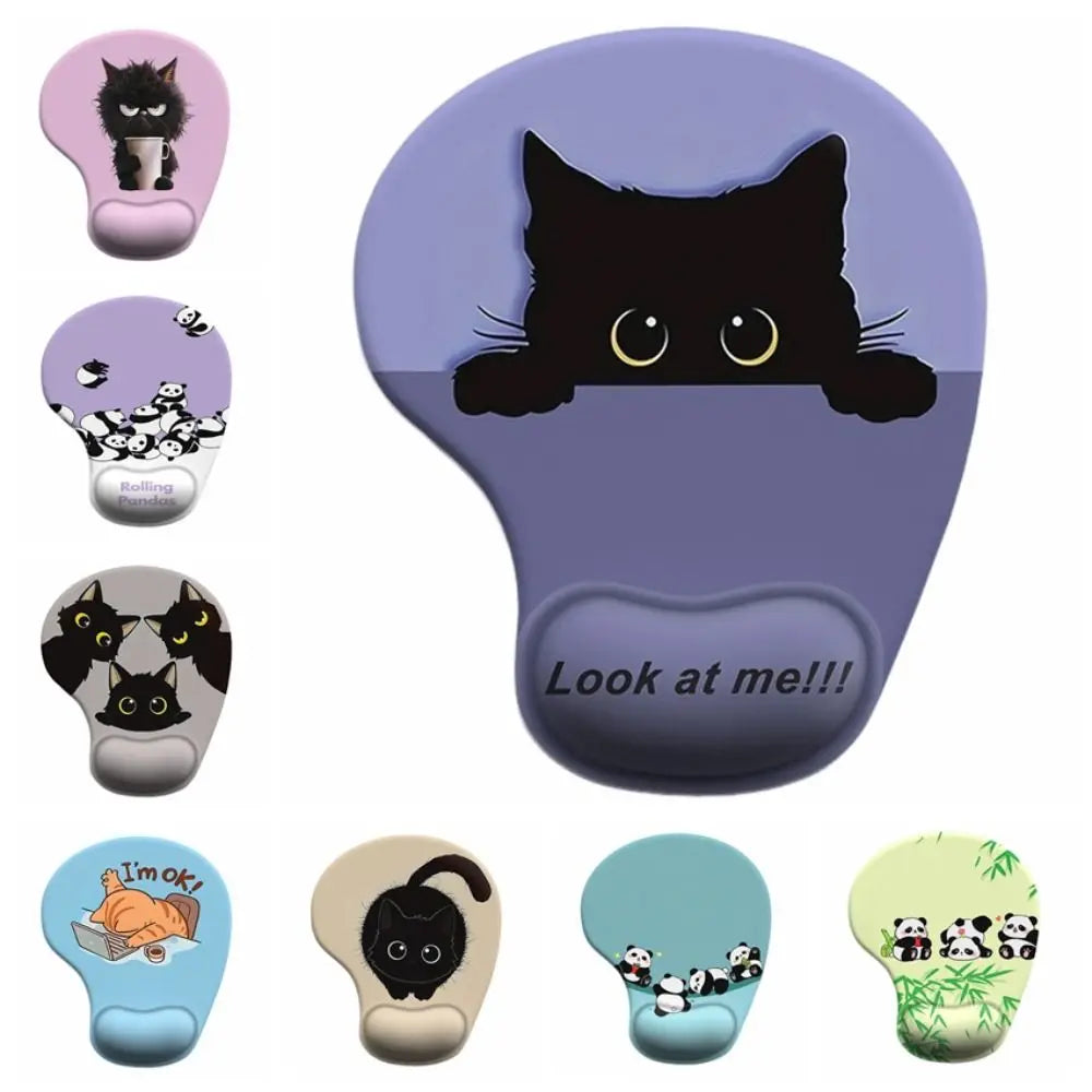 Non-Slip Cartoon Animal Mouse Pad Soft Ergonomic Comfortable Wrist Rest Smooth Surface Silicone Desktop Wrist Support
