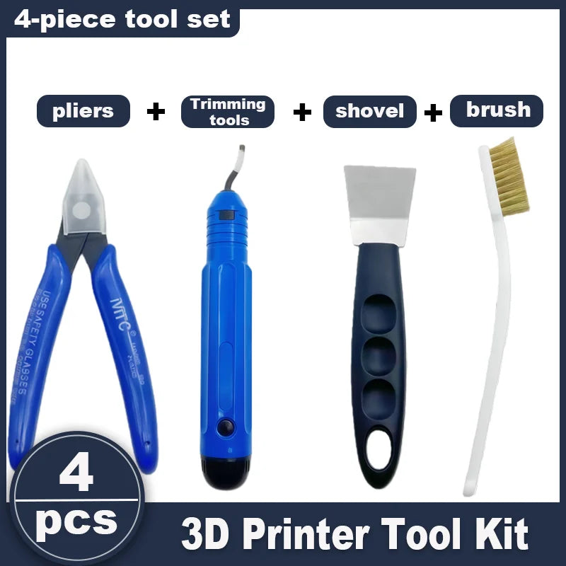 3D Printing Multi-Tool Kit – Scissors, Cleaning Needles, Tweezers, Pliers & Deburring Set