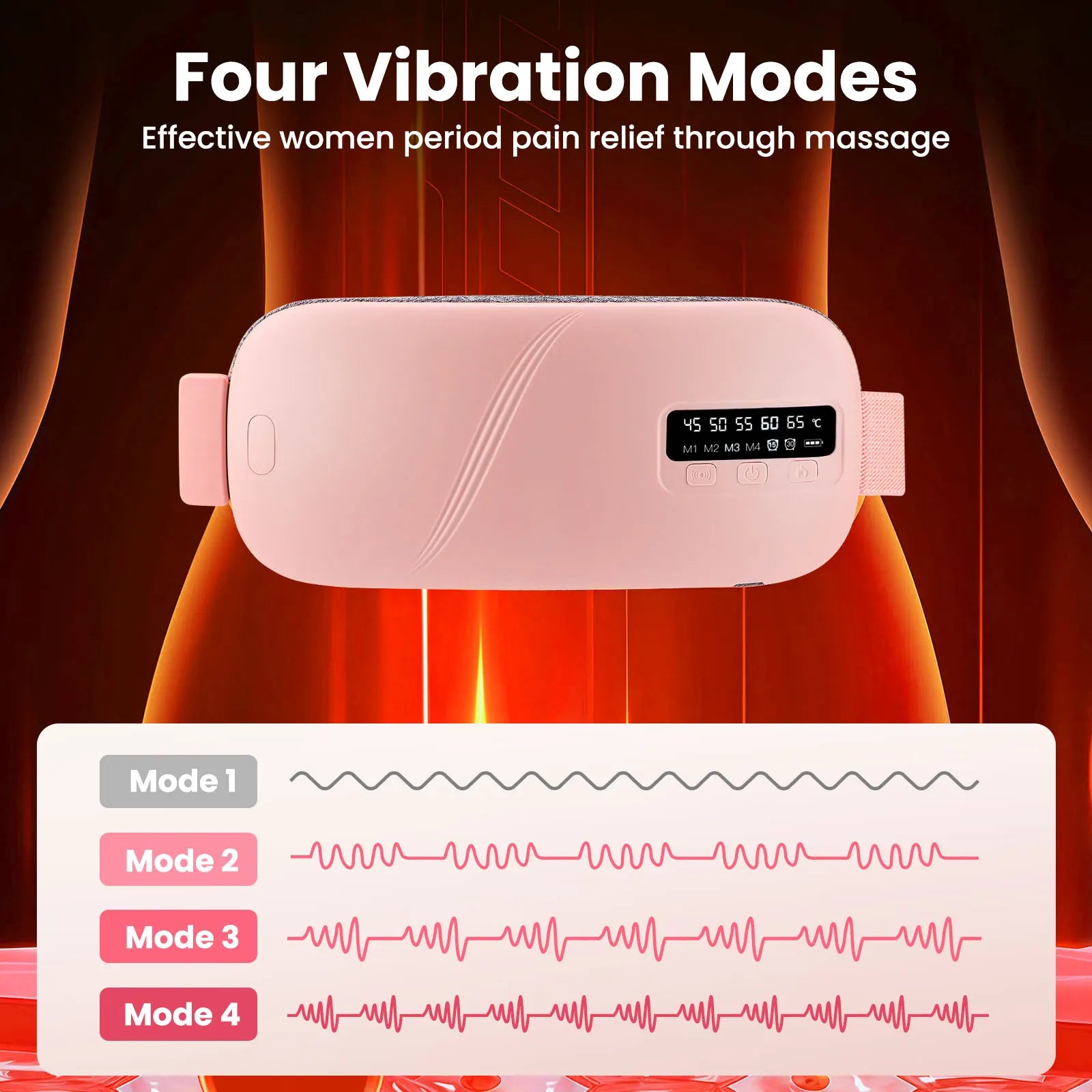 HeatWrap Electric Heating Pad – Menstrual Cramp Massager Belt with Vibration